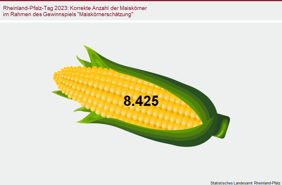 Diagramm: Rheinland-Pfalz-Tag 2023: Korrekte Anzahl der Maiskörner im Rahmen des Gewinnspiels "Maiskörnerschätzung"